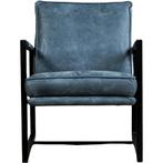 Leren fauteuil Secret - Kenia Denim (blauw), Nieuw, Ophalen of Verzenden, 50 tot 75 cm, Industrieel, Modern