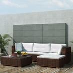 vidaXL 5-delige Loungeset met kussens poly rattan bruin, Tuin en Terras, 5 zitplaatsen, Nieuw, Loungeset, Verzenden