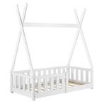 Kinderbed Tipi met uitvalbeveiliging en matras 70x140 cm wit, Huis en Inrichting, Slaapkamer | Matrassen en Bedbodems, Verzenden