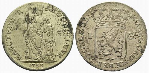 Gulden 1763 Nederland, Geldern Provinz:, Postzegels en Munten, Munten | Europa | Niet-Euromunten, Verzenden