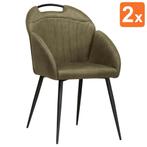 Stoelen | BELIZE | Microvezel/Metaal | Moss | Zwarte Poten |, Verzenden, Nieuw in verpakking