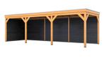 Douglas overkapping, 302 x 864 cm + wanden zwart, Verando, Nieuw