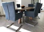 Set van 6 leren eetkamerstoelen - met sledepoot en, Ophalen of Verzenden, Nieuw, Leer