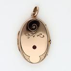 Medaillon - 14 karaat Roségoud - Granaat, Sieraden, Tassen en Uiterlijk, Antieke sieraden