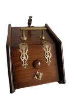 Bak - Hout, Messing - 1910-1920 - Antieke houten kolenbak