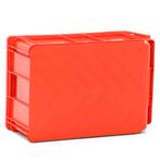 Gebruikte Magazijnbak kunststof met grijpopening stapelbaar, Ophalen of Verzenden