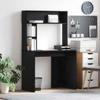 vidaXL Bureau met plank Zwart eiken 91 x 50 x 149 cm Bewerkt, Huis en Inrichting, Bureaus, Verzenden, Nieuw