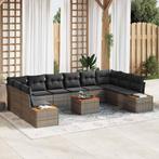vidaXL Tuin Sofa Set 11 pcs Grijs 344 x 209 x 85 cm Poly, Verzenden, Nieuw, Rotan