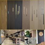 LEEGVERKOOP Wandpaneel 280x60 lattenwand zwart eiken noten, Ophalen of Verzenden, Nieuw