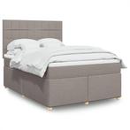 vidaXL Boxspring met matras stof taupe 140x200 cm, Huis en Inrichting, Slaapkamer | Bedden, Verzenden, 140 cm, 200 cm, Stof