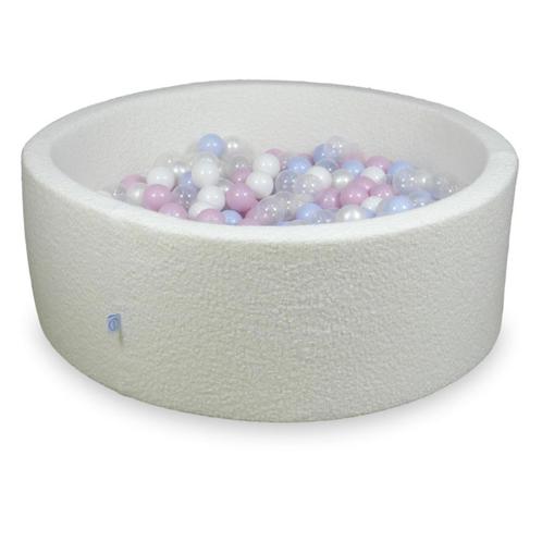 Zachte witte teddy ballenbak met 500 ballen – stijlvol en., Kinderen en Baby's, Speelgoed | Educatief en Creatief, Nieuw, Ophalen of Verzenden