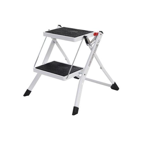 SONGMICS GSL02WT Stalen ladder van €32 voor €13, Doe-het-zelf en Verbouw, Ladders en Trappen, Nieuw, Opvouwbaar of Inschuifbaar