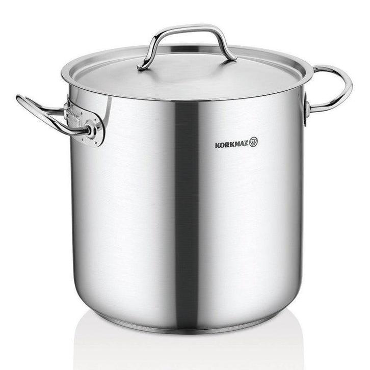 Korkmaz Gastro Proline RVS Soeppan XXL 33.5L – Grote Kookpan, Huis en Inrichting, Keuken | Potten en Pannen, Ophalen of Verzenden