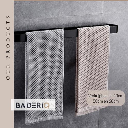 Nieuw Handdoekhouder Handdoekrek Zwart plakken of boren 60CM, Huis en Inrichting, Badkamer | Badtextiel en Accessoires, Handdoekenrek