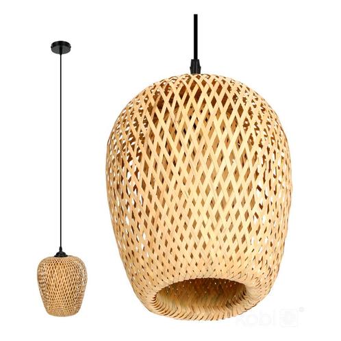LED Hanglamp E27 bamboe 24cm | Bern, Huis en Inrichting, Lampen | Hanglampen, 50 tot 75 cm, Nieuw, Overige materialen, Ophalen of Verzenden