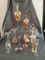 Fles - Vetro soffiato - Collectie van tien mondgeblazen