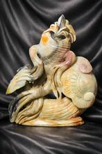 Handgemaakt amazoniet speels Wortelsnijwerk - Hoogte: 190 mm