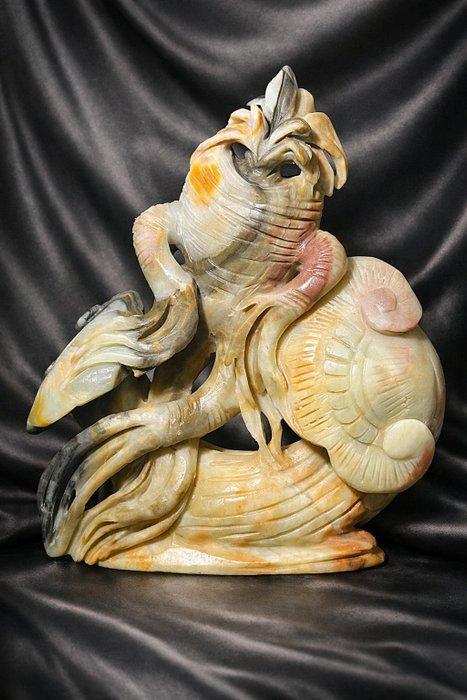 Handgemaakt amazoniet speels Wortelsnijwerk - Hoogte: 190 mm, Antiek en Kunst, Curiosa en Brocante