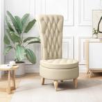 vidaXL Slipper Stoel Crème 56,5 x 70 x 110 cm Stof, Verzenden, Nieuw