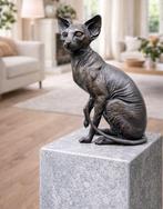 Beeld, Bronze Sphynx Cat Hand-Crafted - 21.5 cm - Brons -