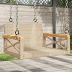 vidaXL Schommelbank 63x62x40 cm poly rattan beige, Tuin en Terras, Tuinbanken, Verzenden, Nieuw, Rotan