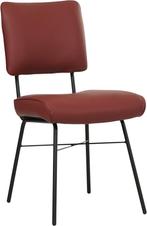 Rode leren industriële design eetkamerstoel - Toledo Leer Ch, Huis en Inrichting, Stoelen, Overige kleuren, Nieuw, Ophalen of Verzenden
