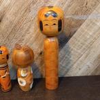 Set van 4 Kokeshi-poppen — Ryoka-stijl, Japanse volkskunst