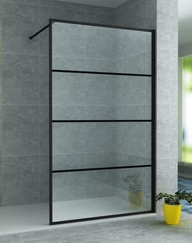 Douchewand Zwart Frame 100 x 200cm 8mm veiligheidsglas helde, Doe-het-zelf en Verbouw, Sanitair, Nieuw, Ophalen of Verzenden