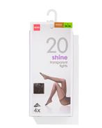 HEMA Pantys glans transparant 20 denier - 4 stuks bruin, Verzenden, Nieuw, Bruin