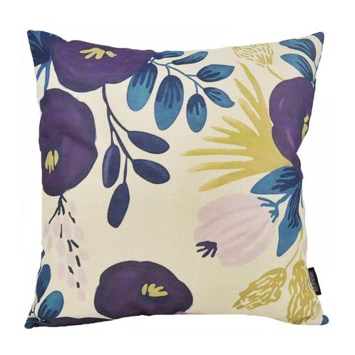 Purple Flower Retro | 45 x 45 cm | Kussenhoes | Katoen, Huis en Inrichting, Woonaccessoires | Kussens, Verzenden