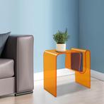 Oranje M-Vormige Acryl Bijzettafel – Modern en Transparant, Huis en Inrichting, Tafels | Bijzettafels, Verzenden, Nieuw