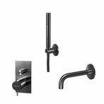 Badset Qisani Flow Inbouw Geborsteld Gun Metal, Ophalen of Verzenden, Nieuw, Kraan
