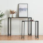 Console tafel Ørsta set van 2 zwart [en.casa], Huis en Inrichting, Verzenden, Nieuw