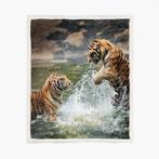 Fleecedeken - Tigers in Water - 150x200cm, Ophalen of Verzenden, Nieuw
