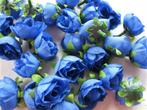 Roosjes 3 cm. zijde blauw voor corsage of zeep +/-20 stuks, Ophalen of Verzenden, Nieuw