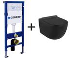 Toilet mat zwart + Geberit inbouwreservoir - Gratis Levering, Doe-het-zelf en Verbouw, Nieuw, Toilet, Verzenden