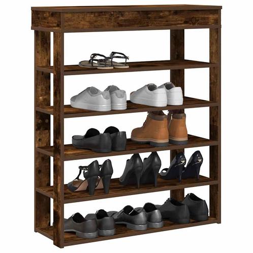 vidaXL Schoenenrek 80x30x98 cm bewerkt hout gerookt, Huis en Inrichting, Kasten | Schoenenrekken, Nieuw, Verzenden