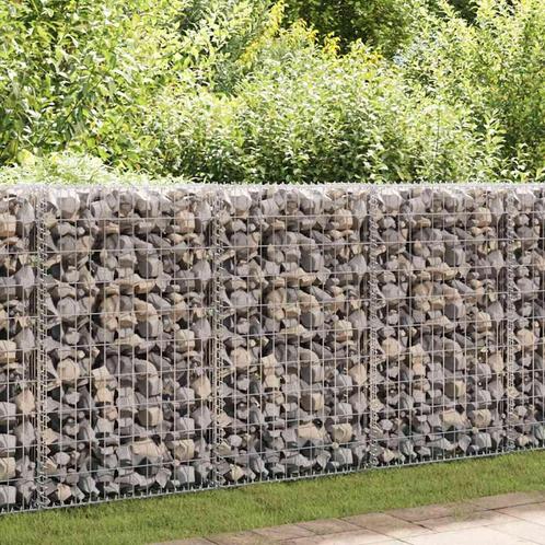 vidaXL Schanskorfmuur met deksels 50x20x100 cm, Tuin en Terras, Schuttingen, Nieuw, IJzer, 1 tot 2 meter, Verzenden