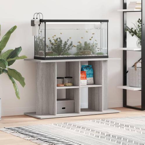 vidaXL Aquariumstandaard 100x40x60 cm bewerkt hout grijs, Dieren en Toebehoren, Overige Dieren-accessoires, Nieuw, Verzenden
