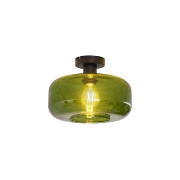 Retro plafondlamp zwart met groen glas - Bizle beschikbaar voor biedingen