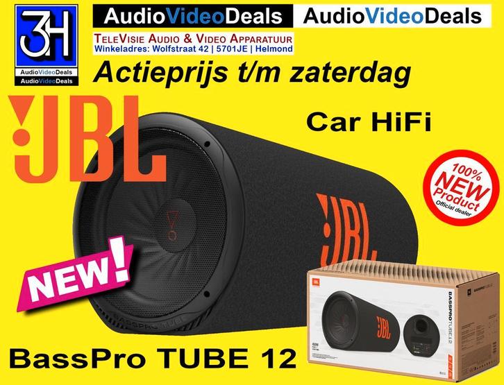 Nieuwe JBL BassPro Tube 12 actieve Subwoofer Auto + Garantie, Auto diversen, Autospeakers, Nieuw, Ophalen of Verzenden
