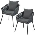 2dekans | Touwstoelen - Set van 2 - Incl. Zit- en Rugkussens, Tuin en Terras, Tuinsets en Loungesets, Ophalen of Verzenden, Zo goed als nieuw