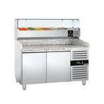 GGM Gastro | Pizza koelwerkbank ECO - 1500x800mm - met 2 |, Verzenden, Nieuw in verpakking, RVS Meubilair