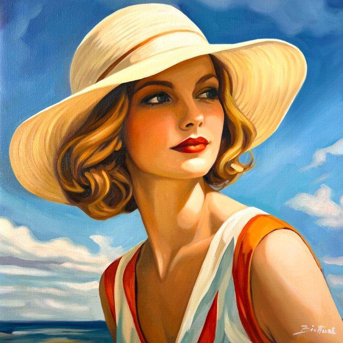 Biatturi Irina - Mediterranean Summer, Antiek en Kunst, Kunst | Schilderijen | Modern