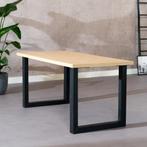 50% Korting: Eettafel Alec melamine eiken 160 x 80 cm, Ophalen, Zo goed als nieuw, Rechthoekig, Industrieel, Modern