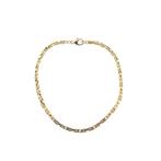 Gouden vierkante koningsschakel armband | 23 cm, Ophalen of Verzenden, Gebruikt, Overige kleuren, Goud