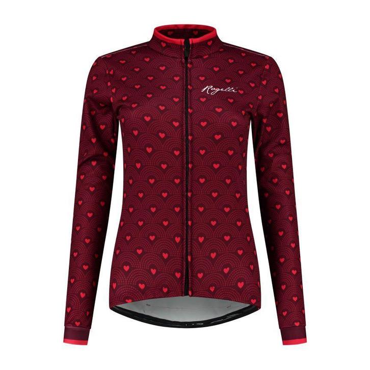 Rogelli Hearts Winterjack Dames Rood, Fietsen en Brommers, Fietsaccessoires | Fietskleding, Dames, Bovenkleding, Nieuw, Verzenden