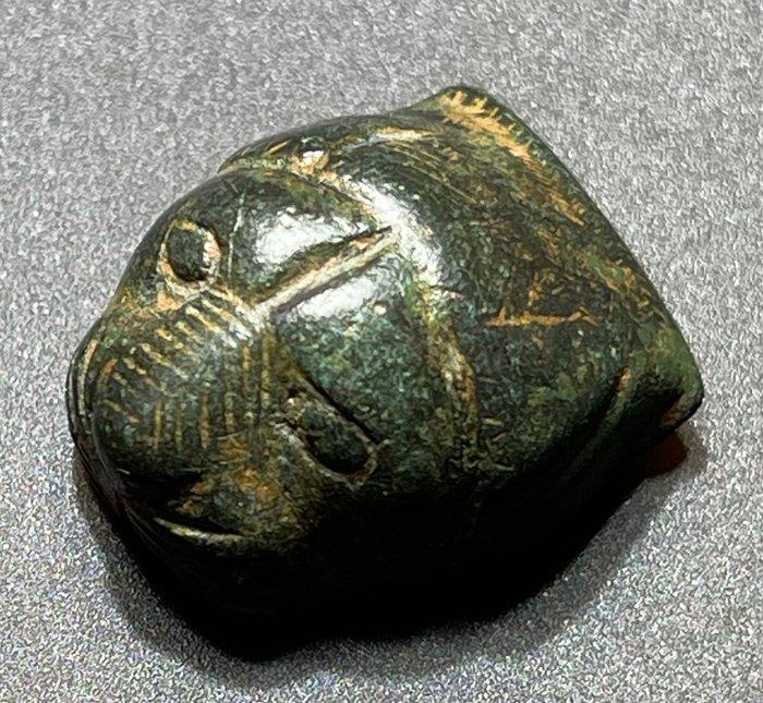 Middeleeuwen, kruisvaardersperiode Brons Aantrekkelijk hoofd, Antiek en Kunst, Antiek | Overige Antiek