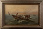 Italian school (XIX-XX), signed F. Boscari - Fishermen in, Antiek en Kunst, Kunst | Schilderijen | Klassiek