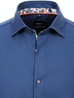 Venti Modern Fit Blauw Gewerkt Overhemd 134023500-101, Kleding | Heren, Overhemden, Nieuw, Blauw, Verzenden
